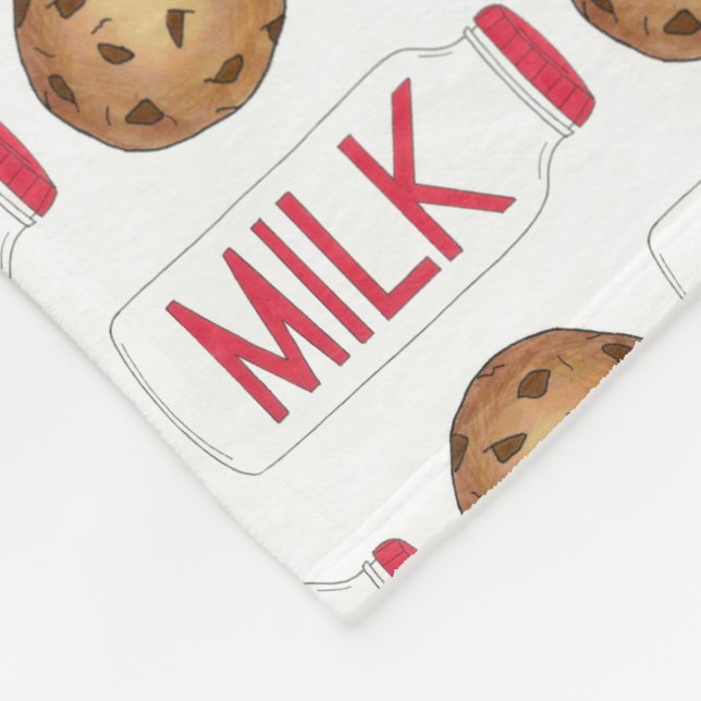 Milk Jug Chocolate Chip Cookies Snack Food Foodie Fleece Blanket (Corner)