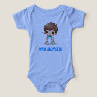 Milk Monster Funny Baby Bodysuit Cute Bottle Infan
