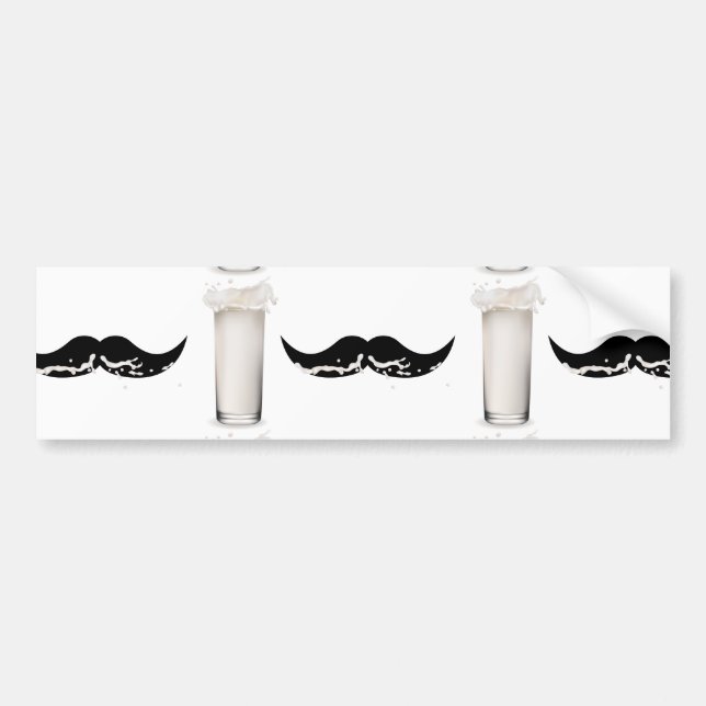 Milk Moustache Bumper Sticker (Front)