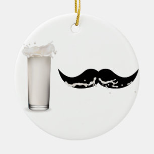 Milk Moustache Ceramic Tree Decoration