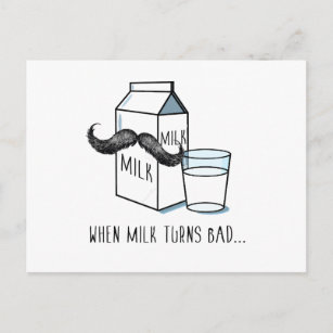 Milk & Moustache Funny Postcard