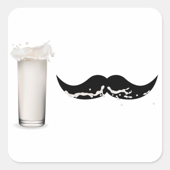 Milk Moustache Square Sticker (Front)
