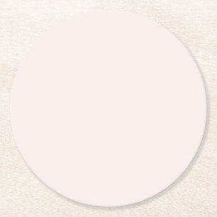 milk pink solid round paper coaster