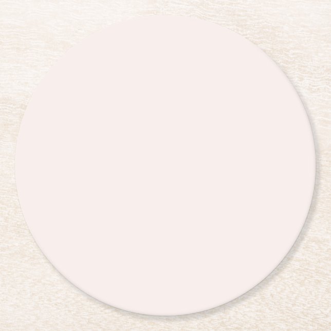 milk pink solid  round paper coaster (Front)