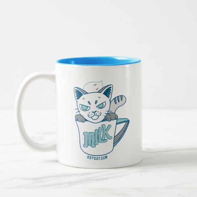 Milk pot kat "Susu" Two-Tone Coffee Mug (Left)
