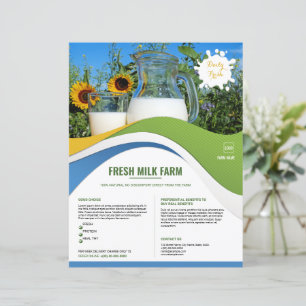 Milk Shop Flyer Template   Dairy Farm Business