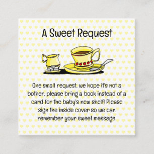 Milk & Sugar Yellow Coffee Baby Shower Enclosure Card