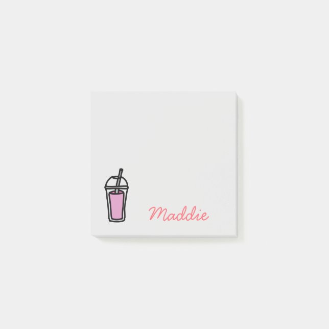 Milk tea Bubble Tea teen girl pink Post-it Notes (Front)