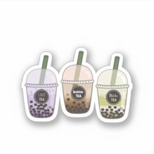 Milk Tea Flavors   Cute Boba Tea Stickers