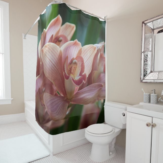Milk Tea Orchid Shower Curtain (In Situ)