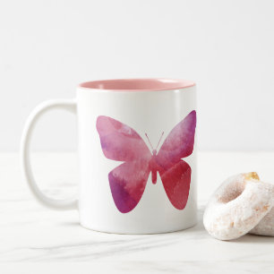 Milk Tea pink bubble tea Two-Tone Coffee Mug