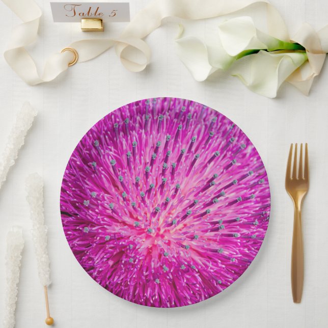 Milk thistle closeup paper plate (Wedding)