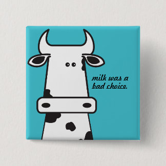 Milk was a bad choice. 15 cm square badge