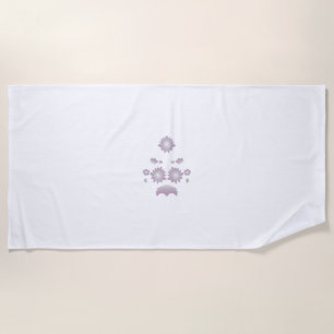Milk White Classic Rose decorative design Beach Towel