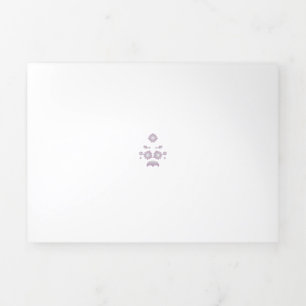 Milk White Classic Rose decorative design Tri-Fold Card
