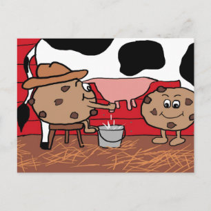 Milkin' Cookies Milk and Cookies Design Postcard