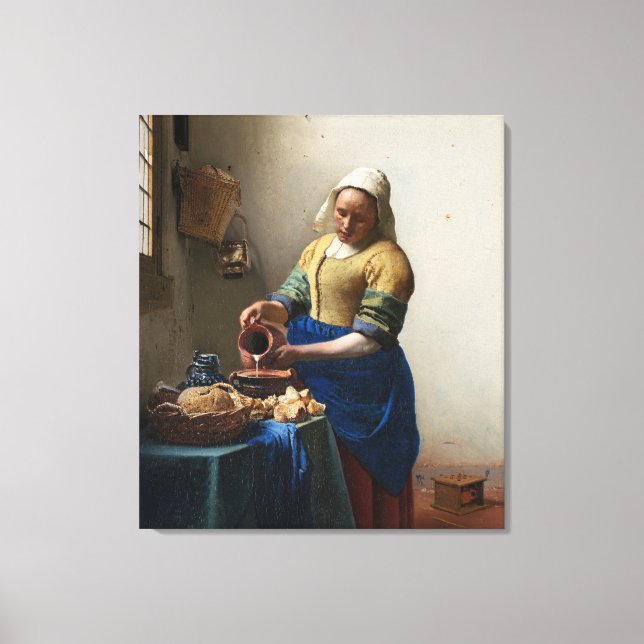 Milkmaid by Johannes Vermeer Canvas Print (Front)