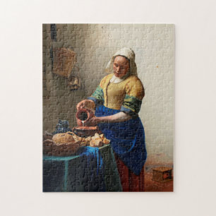 Milkmaid Kitchen Maid by Johannes Vermeer Jigsaw Puzzle
