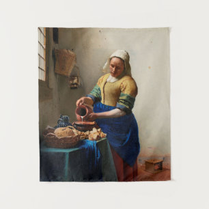 Milkmaid Kitchen Maid by Johannes Vermeer Tapestry