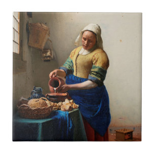Milkmaid Kitchen Maid by Johannes Vermeer Tile
