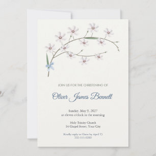 Milkmaids Wildflower Christening Invitation
