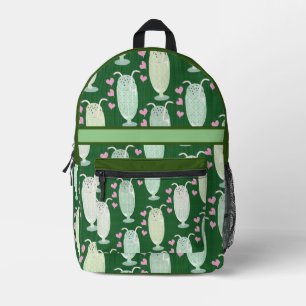 Milkshake Fun Mint Cartoon Retro Pattern Cute Fun Printed Backpack