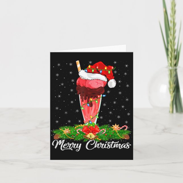 Milkshake Lover Matching Santa Hat Milkshake Chris Card (Front)