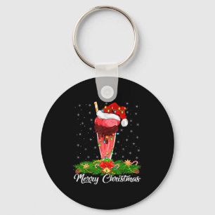 Milkshake Lover Matching Santa Hat Milkshake Chris Key Ring