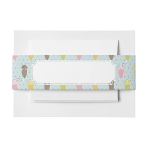 Milkshake Pattern Invitation Belly Band