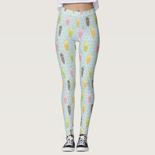 Milkshake Pattern Leggings (Front)