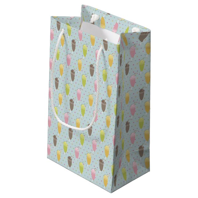 Milkshake Pattern Small Gift Bag (Back Angled)