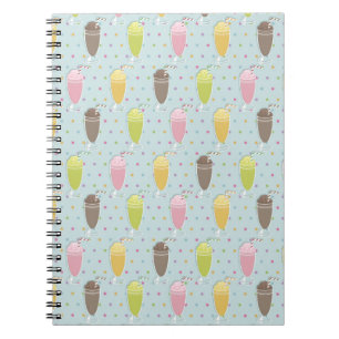 Milkshake Pattern Spiral Notebook