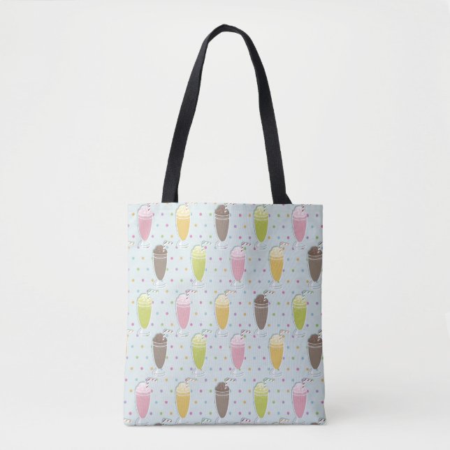 Milkshake Pattern Tote Bag (Front)