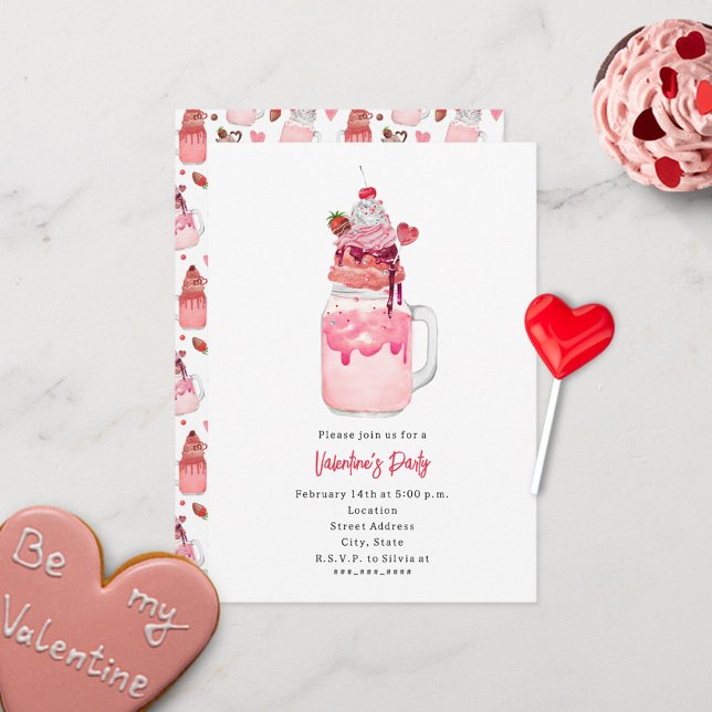 Milkshake Valentine's Party Invite (Creator Uploaded)