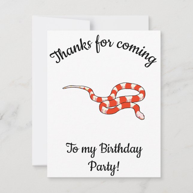 Milksnake Happy B-day  Thank You Card (Front)