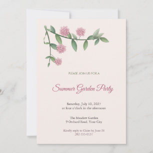 Milkweed Blossom Summer Garden Party Invitation