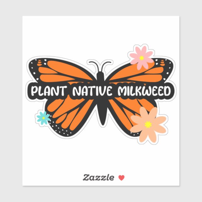 Milkweed for Monarchs Custom-Cut Vinyl Sticker (Sheet)