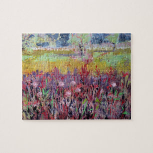 Milkweed Meadow Painting / Artist Larry Lerew Jigsaw Puzzle