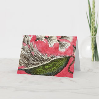 "Milkweed Pod" Floral Greeting Card