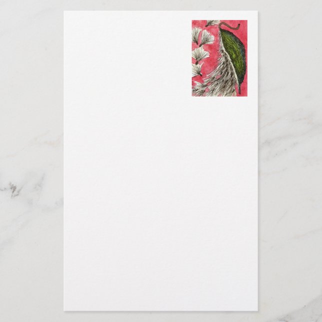"Milkweed Pod" Floral Stationery (Front)