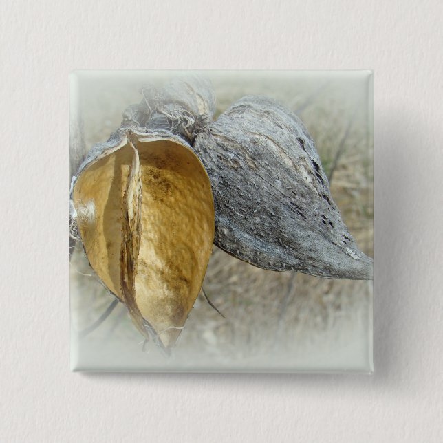 Milkweed Pods 15 Cm Square Badge (Front)