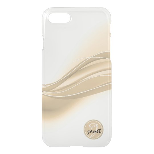 Milky Caramel Modern Waves Monogram iPhone 8/7 Case
