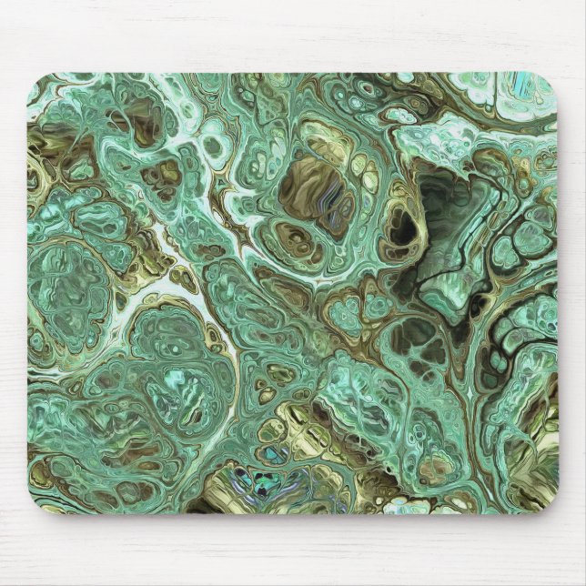 Milky Teal Marble Swirl Mouse Pad (Front)