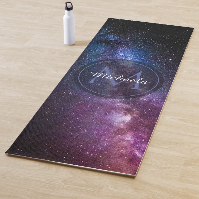 Milky way bright colors personalizable monogram yoga mat (In Situ)