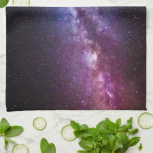 Milky way bright colors tea towel