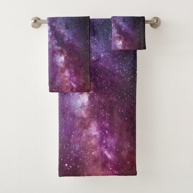 Milky way bright colours bath towel set (Insitu)