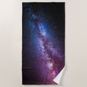 Milky way bright colours beach towel