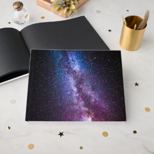 Milky way bright colours guest book