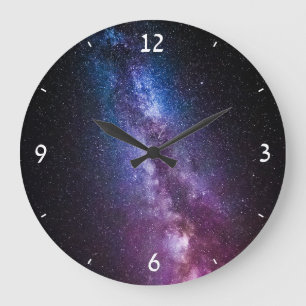 Milky way bright colours large clock