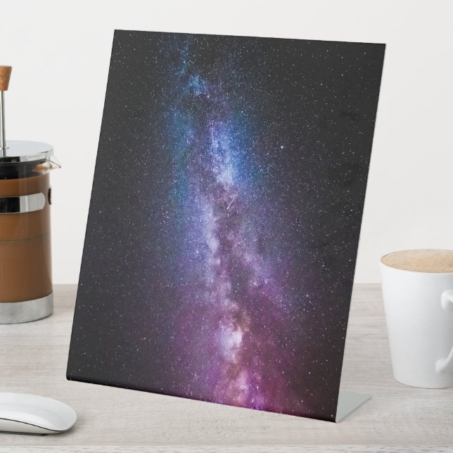 Milky way bright colours pedestal sign (In SItu)